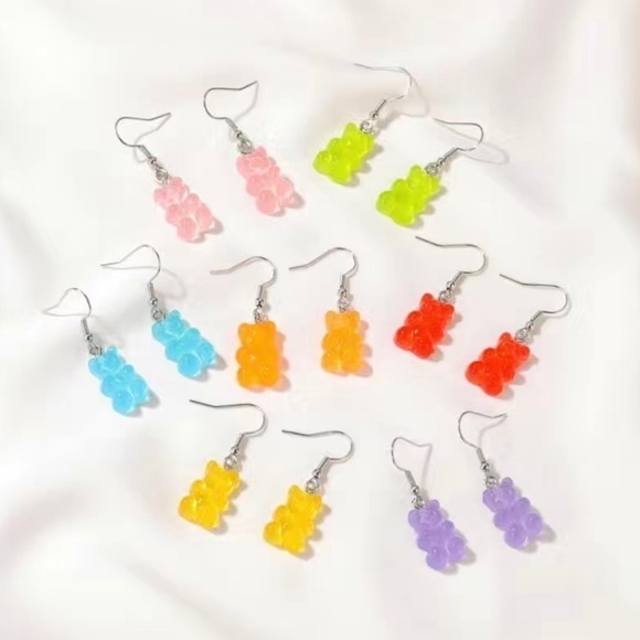 3D Gummy Bear Dangle Earrings NEW - Picture 3 of 5